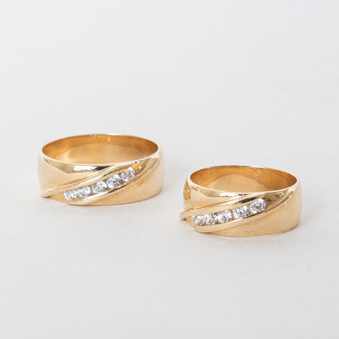 Argolla de Matrimonio con Piedra 14k